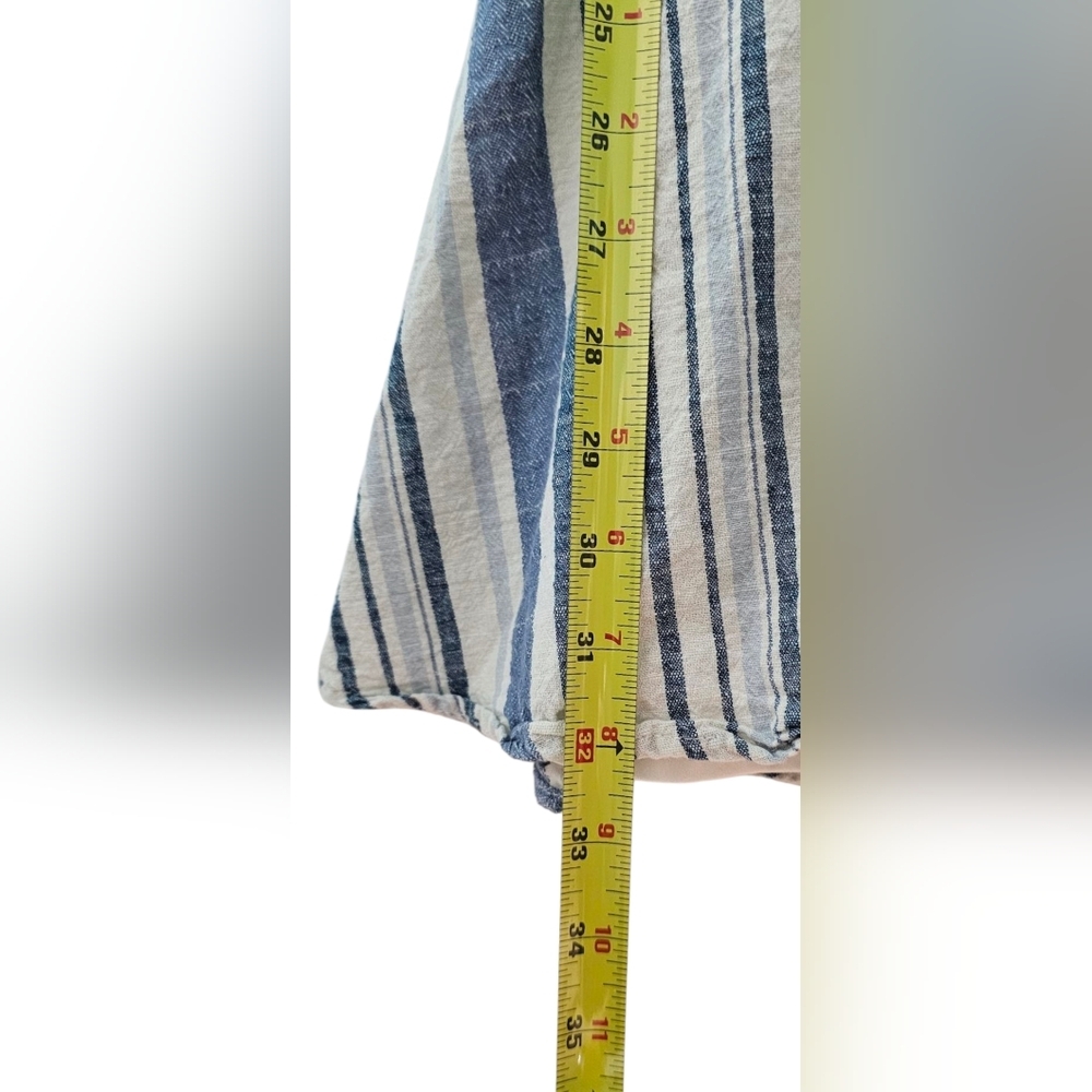 As U Wish - Striped Blue and White Button-Down Mini Dress Ties On Each Side - Picture 9 of 9